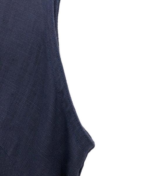 LE GLAZIK（ル グラジック）LE GLAZIK (ル グラジック) ノースリーブリネンワンピース ネイビー サイズ:36の古着・服飾アイテム