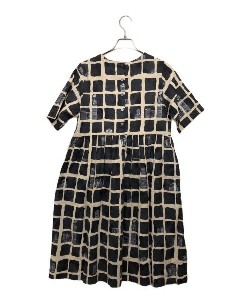 Marble SUD（マーブルシュッド）Marble SUD (マーブルシュッド) 総柄ブラウスワンピース ベージュ サイズ:記載なしの古着・服飾アイテム