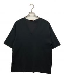 CELINE（セリーヌ）の古着「半袖ニットブラウス」｜ネイビー