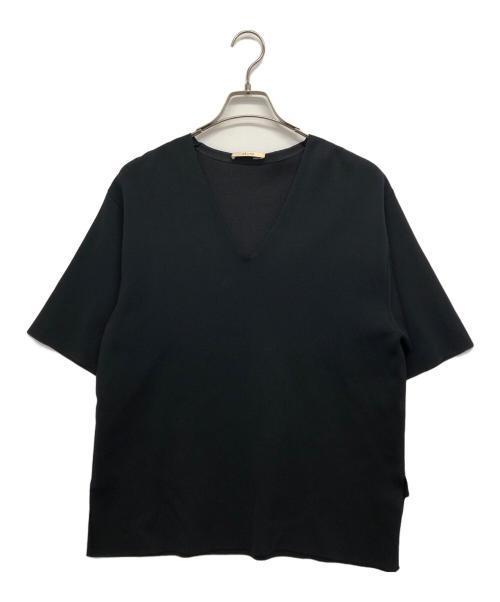 CELINE（セリーヌ）CELINE (セリーヌ) 半袖ニットブラウス ネイビー サイズ:XSの古着・服飾アイテム