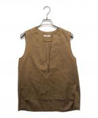 LOUNIEルーニー）の古着「Vネックブラウス」｜ブラウン