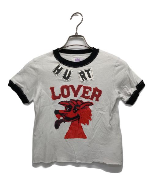 ERL（イーアールエル）ERL (イーアールエル) Hurt lover t-shirt ホワイト サイズ:8Aの古着・服飾アイテム