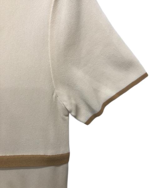 La Mode BALENCIAGA（ラモード バレンシアガ）La Mode BALENCIAGA (ラモード バレンシアガ) 半袖ニットワンピース ベージュ サイズ:Mの古着・服飾アイテム