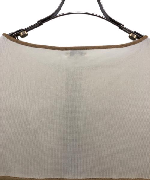 La Mode BALENCIAGA（ラモード バレンシアガ）La Mode BALENCIAGA (ラモード バレンシアガ) 半袖ニットワンピース ベージュ サイズ:Mの古着・服飾アイテム