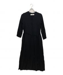 sara mallika（サラマリカ）の古着「RAYON JACQUARD SOLID DRESS」｜ブラック