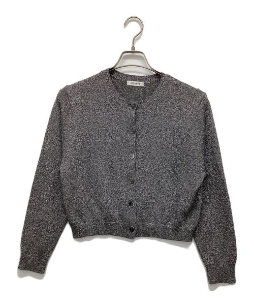 NOLLEY'S（ノーリーズ）NOLLEY'S (ノーリース) ブリリーノラメクルーネックカーディガン グレー サイズ:38の古着・服飾アイテム