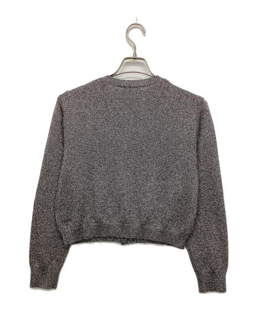 NOLLEY'S（ノーリーズ）NOLLEY'S (ノーリース) ブリリーノラメクルーネックカーディガン グレー サイズ:38の古着・服飾アイテム