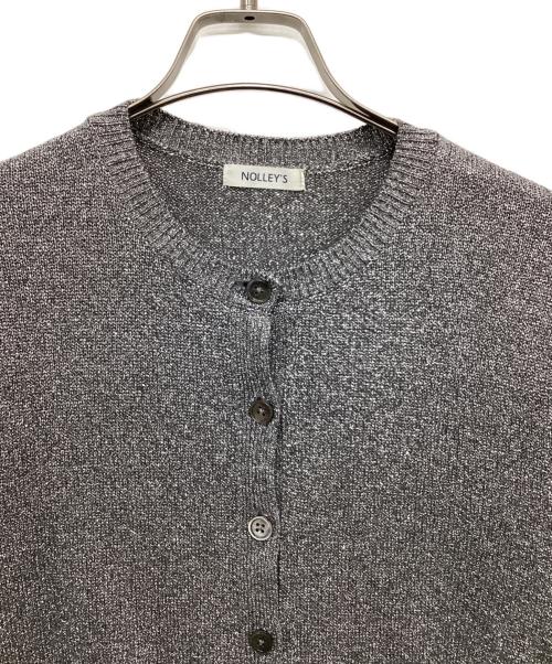 NOLLEY'S（ノーリーズ）NOLLEY'S (ノーリース) ブリリーノラメクルーネックカーディガン グレー サイズ:38の古着・服飾アイテム