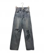 moussyマウジー）の古着「HW CRASH LOOSE STRAIGHT」｜インディゴ