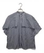 TOMORROW LANDトゥモローランド）の古着「ストライプブラウス」｜ブルー