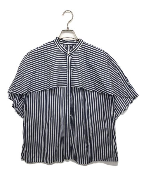 TOMORROW LAND（トゥモローランド）TOMORROW LAND (トゥモローランド) ストライプブラウス ブルー サイズ:36の古着・服飾アイテム