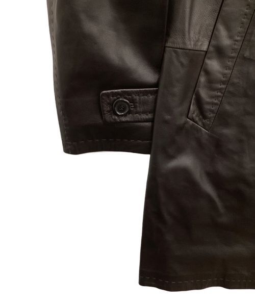 BOSS HUGO BOSS（ボス ヒューゴボス）BOSS HUGO BOSS (ボス ヒューゴボス) レザーコート ブラウン サイズ:38の古着・服飾アイテム