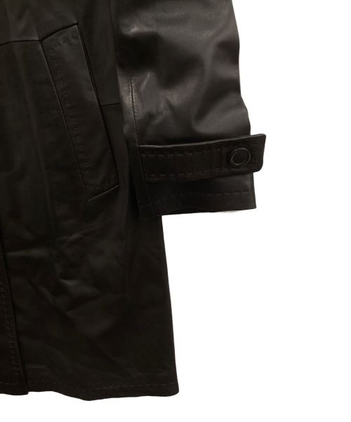 BOSS HUGO BOSS（ボス ヒューゴボス）BOSS HUGO BOSS (ボス ヒューゴボス) レザーコート ブラウン サイズ:38の古着・服飾アイテム