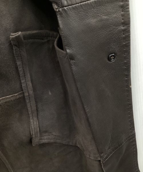 BOSS HUGO BOSS（ボス ヒューゴボス）BOSS HUGO BOSS (ボス ヒューゴボス) レザーコート ブラウン サイズ:38の古着・服飾アイテム