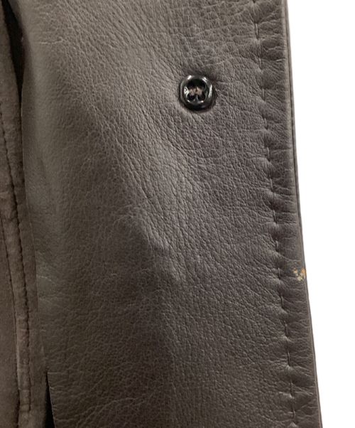 BOSS HUGO BOSS（ボス ヒューゴボス）BOSS HUGO BOSS (ボス ヒューゴボス) レザーコート ブラウン サイズ:38の古着・服飾アイテム