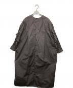 BEARDSLEYビアズリー）の古着「バックボタン切替オーバーサイズマキシ丈ワンピース」｜ブラウン