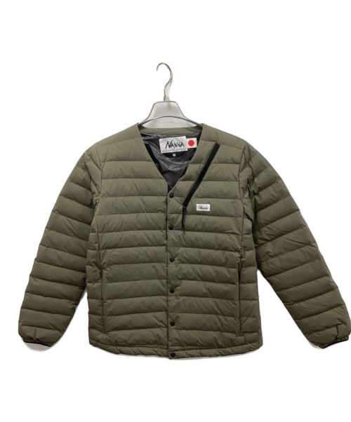 nanga white label（ナンガホワイトレーベル）nanga white label (ナンガホワイトレーベル) ダウンカーディガン オーロラダウン インナーダウン オリーブ サイズ:Sの古着・服飾アイテム