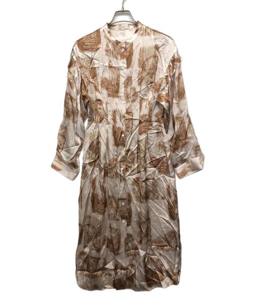 LE CIEL BLEU（ルシェルブルー）LE CIEL BLEU (ルシェルブルー) Landscape Print Dress ベージュ サイズ:Sの古着・服飾アイテム