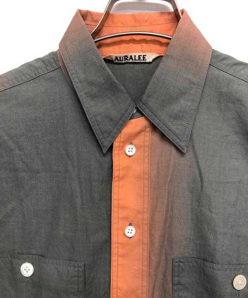 AURALEE（オーラリー）AURALEE (オーラリー) グラデーションフィンクスシャツ グリーン×オレンジの古着・服飾アイテム