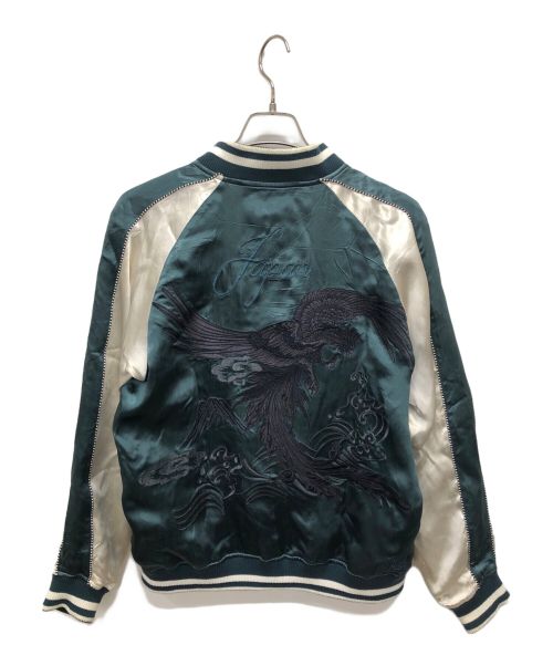 絡繰魂（カラクリタマシイ）絡繰魂 (カラクリダマシイ) リバーシブルスカジャン グリーン サイズ:Mの古着・服飾アイテム