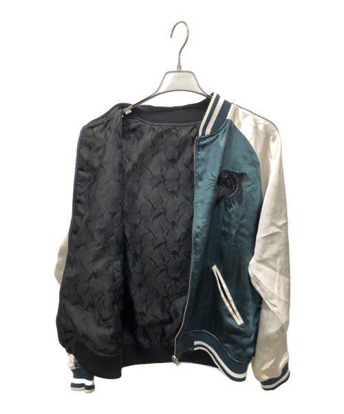 絡繰魂（カラクリタマシイ）絡繰魂 (カラクリダマシイ) リバーシブルスカジャン グリーン サイズ:Mの古着・服飾アイテム