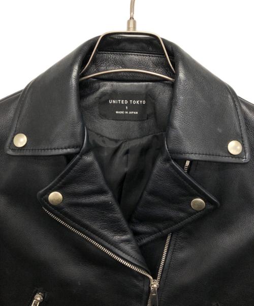 UNITED ARROWS（ユナイテッドアローズ）UNITED ARROWS (ユナイテッドアローズ) カウレザーダブルライダース ブラック サイズ:1の古着・服飾アイテム