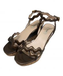 PRADA（プラダ）の古着「ウェッジソールサンダル」｜ブラウン