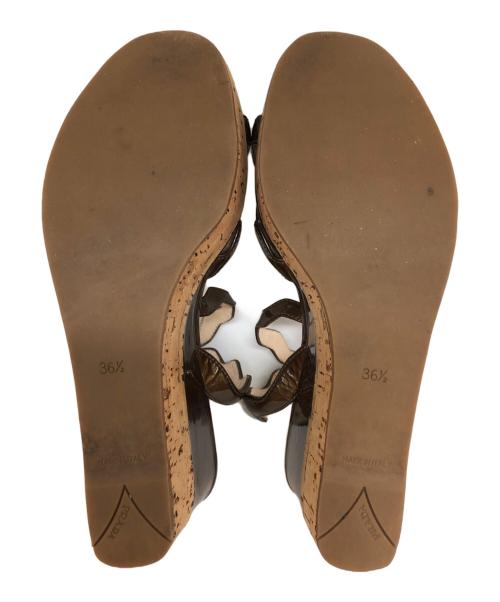 PRADA（プラダ）PRADA (プラダ) ウェッジソールサンダル ブラウン サイズ:３６1/2の古着・服飾アイテム