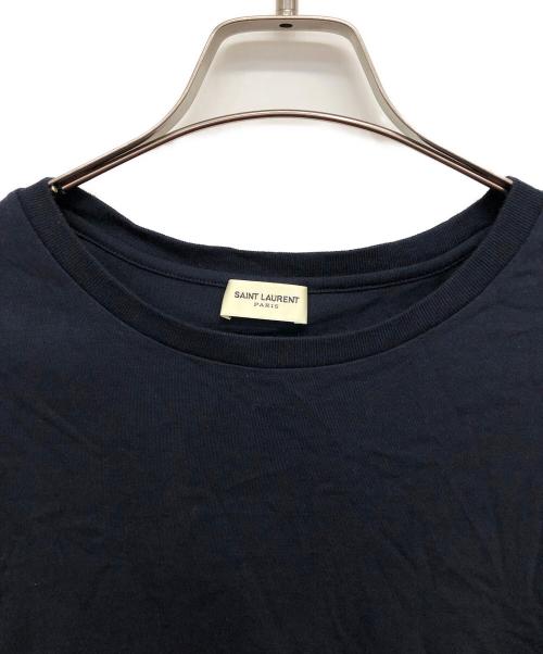 SAINTLAURENT JEANS（サンローラン ジーンズ）SAINTLAURENT JEANS (サンローラン ジーンズ) リバースロゴTee ネイビー サイズ:Lの古着・服飾アイテム