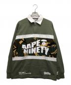9090×A BATHING APE9090×ア ベイシング エイプ）の古着「ラガーシャツ」｜オリーブ