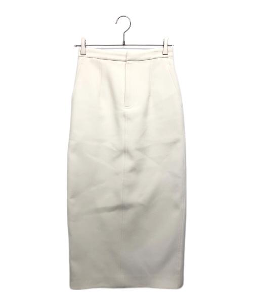 BLENHEIM（ブレンヘイム）BLENHEIM (ブレンヘイム) ブルクロスロングタイトスカート ホワイト サイズ:Sの古着・服飾アイテム