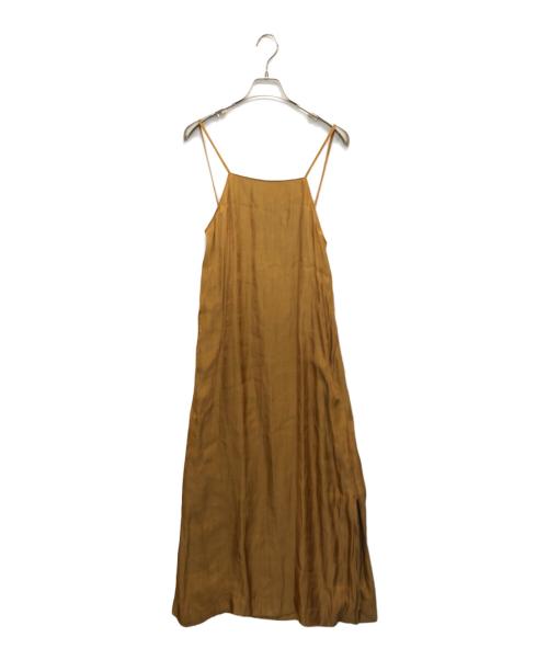 CABAN（キャバン）CABAN (キャバン) シャイニーツイルポリエステル キャミソールワンピース ブラウン サイズ:Sの古着・服飾アイテム