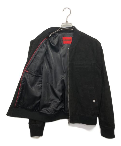 HUGO BOSS（ヒューゴ ボス）HUGO BOSS (ヒューゴ ボス) ゴートスウェードジャケット ブラック サイズ:XSの古着・服飾アイテム