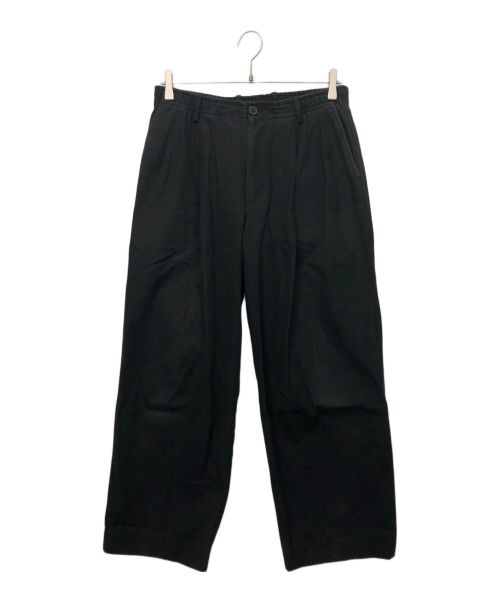 MARKAWARE（マーカウェア）MARKAWARE (マーカウェア) ORGANIC COTTON GABARDINE DOUBLE PLEATED EASY PANTS ブラック サイズ:1の古着・服飾アイテム