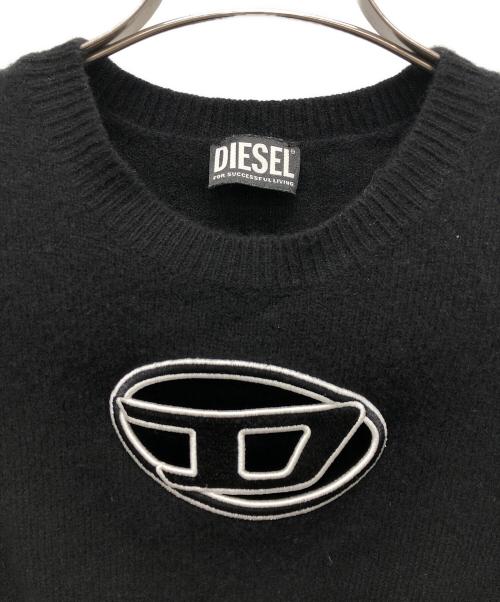 DIESEL（ディーゼル）DIESEL (ディーゼル) カットアウトDロゴニット ブラック サイズ:Mの古着・服飾アイテム