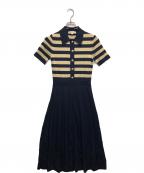 MICHAEL KORSマイケル・コース）の古着「ニットポロドレス」｜ゴールド×ネイビー