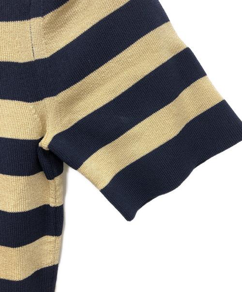 MICHAEL KORS（マイケル・コース）MICHAEL KORS (マイケルコース) ニットポロドレス ゴールド×ネイビー サイズ:Sの古着・服飾アイテム