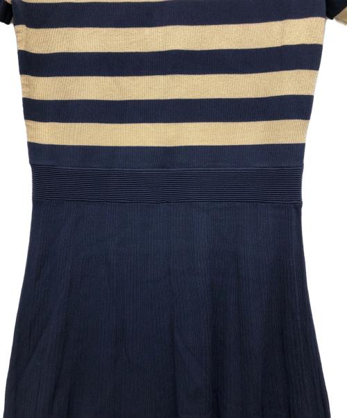 MICHAEL KORS（マイケル・コース）MICHAEL KORS (マイケルコース) ニットポロドレス ゴールド×ネイビー サイズ:Sの古着・服飾アイテム