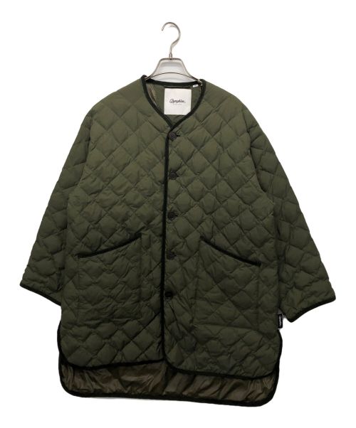 Gymphlex（ジムフレックス）Gymphlex (ジムフレックス) キルトダウンノーカラーコート カーキ サイズ:１４号の古着・服飾アイテム
