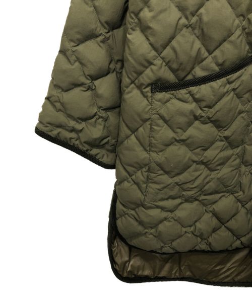 Gymphlex（ジムフレックス）Gymphlex (ジムフレックス) キルトダウンノーカラーコート カーキ サイズ:１４号の古着・服飾アイテム