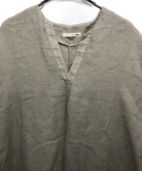 evam eva（エヴァムエヴァ）evam eva (エヴァムエヴァ) 半袖リネンワンピース ベージュ サイズ:記載なしの古着・服飾アイテム