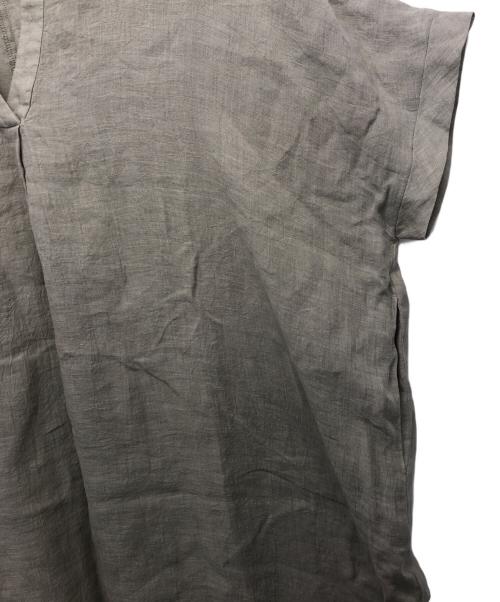 evam eva（エヴァムエヴァ）evam eva (エヴァムエヴァ) 半袖リネンワンピース ベージュ サイズ:記載なしの古着・服飾アイテム