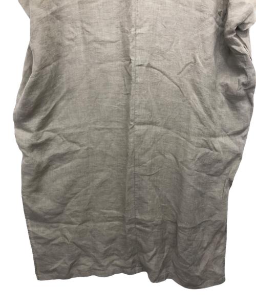 evam eva（エヴァムエヴァ）evam eva (エヴァムエヴァ) 半袖リネンワンピース ベージュ サイズ:記載なしの古着・服飾アイテム