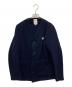 DANTON（ダントン）の古着「ウールモッサノーカラージャケット」｜ネイビー