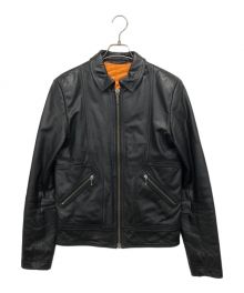 NUDIE JEANS（ヌーディー・ジーンズ）の古着「カウレザージャケット」｜ブラック