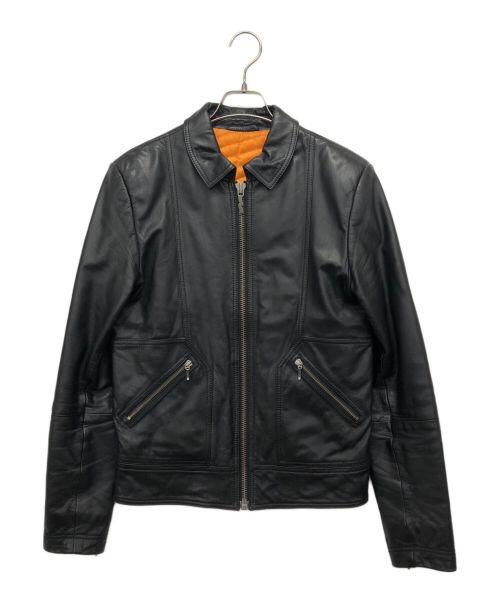 NUDIE JEANS（ヌーディー・ジーンズ）NUDIE JEANS (ヌーディー・ジーンズ) カウレザージャケット ブラック サイズ:Sの古着・服飾アイテム