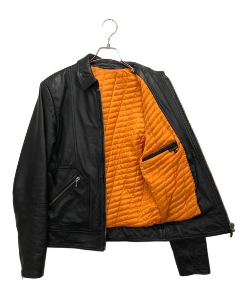 NUDIE JEANS（ヌーディー・ジーンズ）NUDIE JEANS (ヌーディー・ジーンズ) カウレザージャケット ブラック サイズ:Sの古着・服飾アイテム