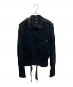 DIOR HOMMEディオール オム）の古着「中綿スエードライダースジャケット」｜ブラック
