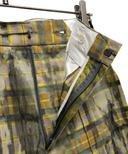 CABAN（キャバン）CABAN (キャバン) カモフラージュチェックプリントワイドパンツ イエロー サイズ:XSの古着・服飾アイテム