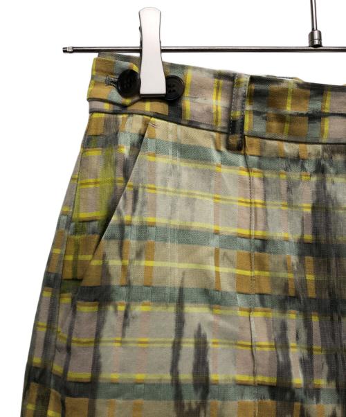 CABAN（キャバン）CABAN (キャバン) カモフラージュチェックプリントワイドパンツ イエロー サイズ:XSの古着・服飾アイテム
